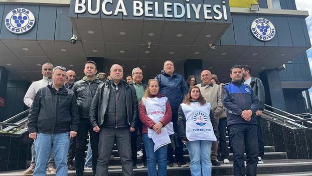 Buca Belediyesi'nde memurlar eylemini sürdürdü