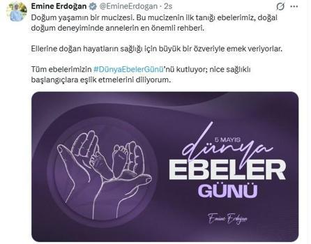 Emine Erdoğan'dan 'Dünya Ebeler Günü' paylaşımı