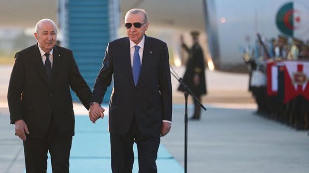 Cumhurbaşkanı Erdoğan, Cezayir Cumhurbaşkanı Tebbun'u karşıladı
