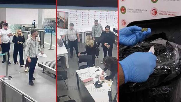 İstanbul Havalimanı’nda 19 kilogram uyuşturucuyla yakalanan 2 İngiliz yolcu kamerada
