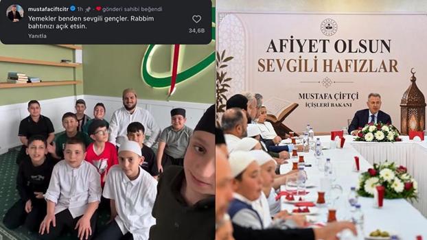 Bakan Çiftçi'den hafız adaylarına yemek jesti