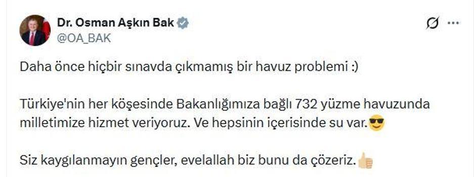 Bakan Bak’tan Marmaris Belediyesi'ndeki havuz sorununa tepki