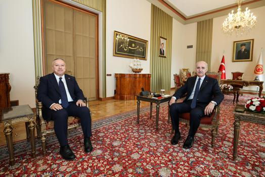 TBMM Başkanı Kurtulmuş, Emniyet Genel Müdürü Fidan'ı kabul etti