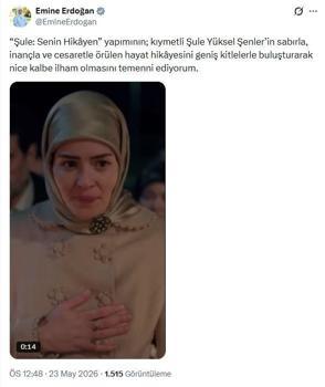 Emine Erdoğan'dan 'Şule: Senin Hikayen' dizisine ilişkin paylaşım