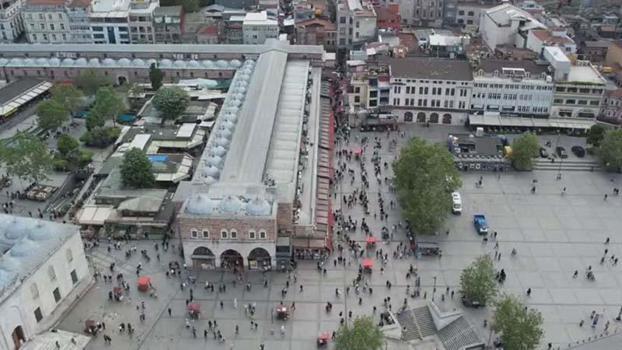 Kurban Bayramı öncesi Eminönü havadan görüntülendi