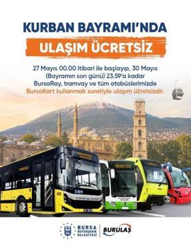 Bursa’da Kurban Bayramı'nda ulaşım ücretsiz
