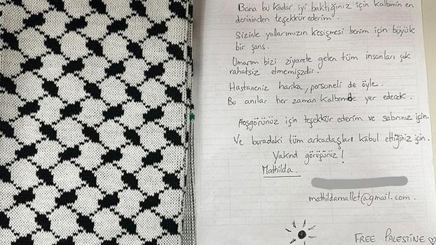 Sumud Filosu aktivisti Mallet’ten Türk sağlık çalışanlarına teşekkür mektubu