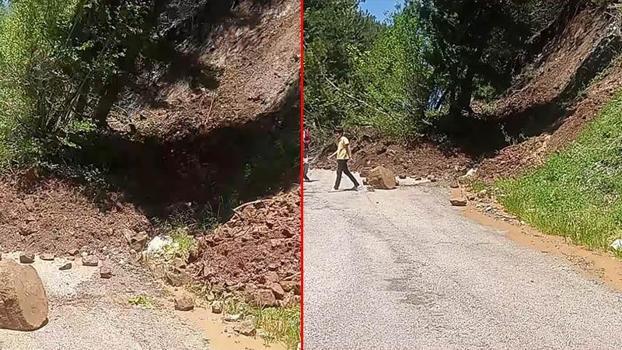 Osmaniye´de heyelan yayla yolunu kapattı
