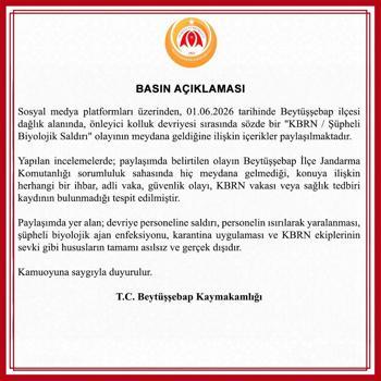 Beytüşşebap Kaymakamlığı'ndan 'KBRN saldırısı' iddiasına yalanlama