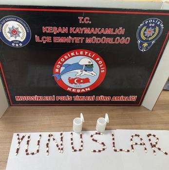 Uyuşturucuyla yakalanan plakasız motosikletin ehliyetsiz sürücüsüne 128 bin lira ceza