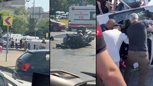 Kağıthane'de ambulans devrildi; 4 yaralı