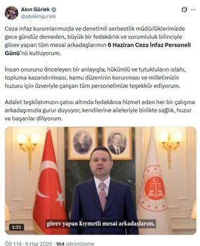 Bakan Gürlek'ten 'Ceza İnfaz Personeli Günü' mesajı