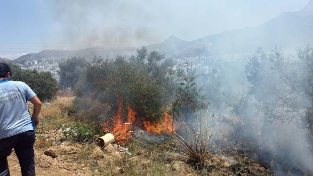 Bodrum’da maki yangınında 1 dekar alan zarar gördü
