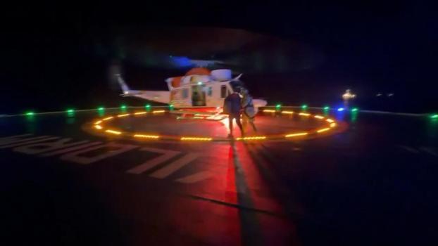 Yıldırım sondaj gemisinde yaralanan çalışan, helikopterle tahliye edildi