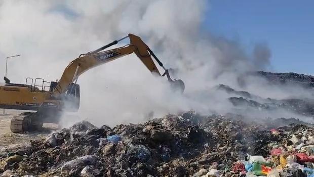 Siirt'te katı atık depolama tesisinde yangın