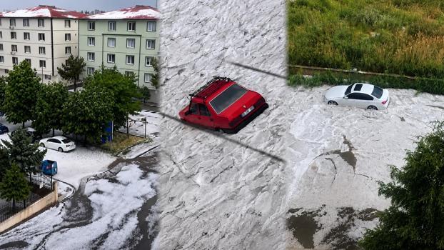 Ankara'da dolu ve sağanak hayatı olumsuz etkiledi