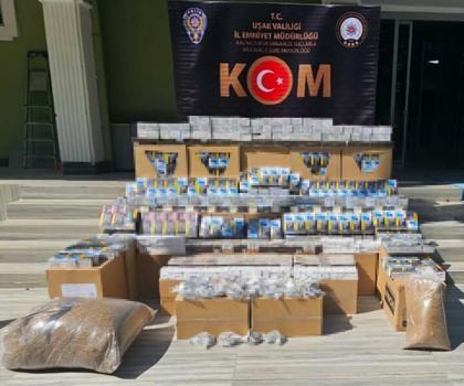 Uşak'ta toplam 306 bin 400 makaron ele geçirildi; 3 gözaltı