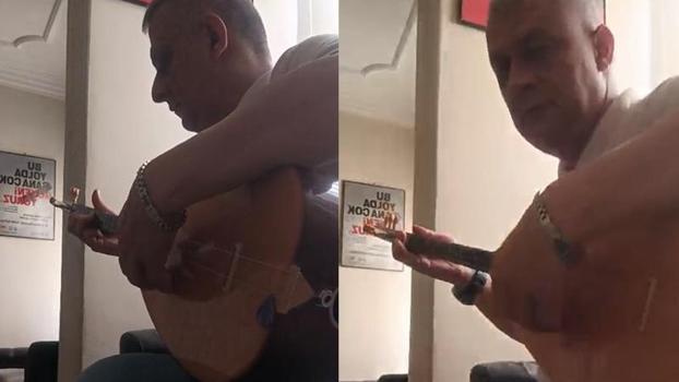 Boşanmayı davul zurna ile kutlayan kadının eski eşi de bağlama çaldı