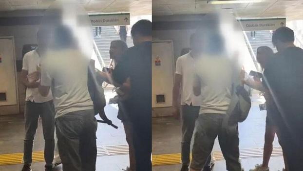 ÅžiÅŸli’de metrobüs istasyonunda gizlice kadın fotoÄŸrafı çeken ÅŸüpheliye vatandaÅŸ müdahale etti