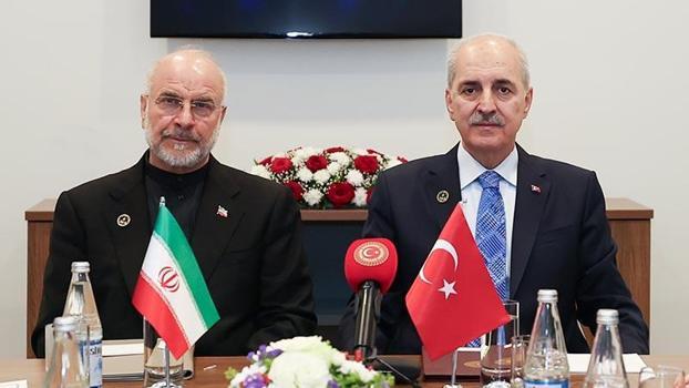 TBMM Başkanı Kurtulmuş, İran Meclis Başkanı Kalibaf ile görüştü