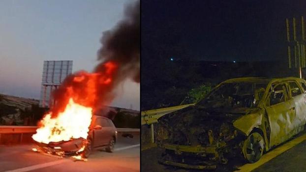 Çatalca'da yanan elektrikli otomobilin sürücüsü: Ailemi bir buçuk dakika arayla kurtardım