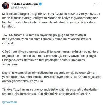 Haluk Görgün: TAYFUN füzesi sahadaki başarısını bir kez daha kanıtladı