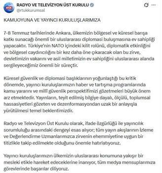 RTÜK'ten NATO Zirvesi'ne ilişkin açıklama