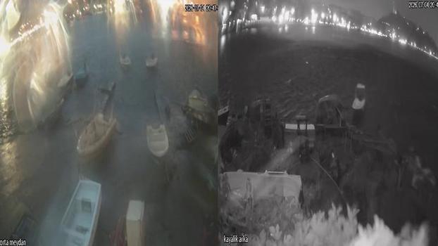 Zonguldak'ta hortumun tekneleri savurduğu anlar kamerada