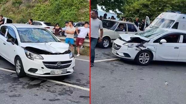 Otomobil baba ve 3 yaşındaki oğluna çarptı: 3 yaralı