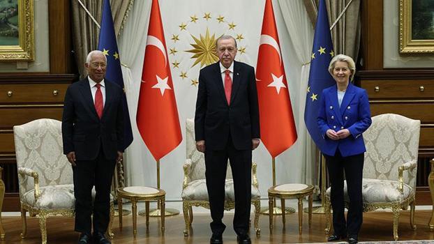 Cumhurbaşkanı Erdoğan, AB Konseyi Başkanı Costa ve AB Komisyonu Başkanı von der Leyen'i kabul etti