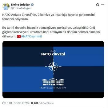 Emine Erdoğan'dan 'NATO Zirvesi'ne ilişkin paylaşım