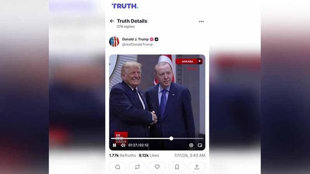 ABD Başkanı Trump’tan NATO Zirvesi'ne ilişkin DHA logolu paylaşım