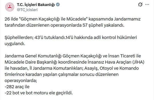 26 ilde 'göçmen kaçakçılığı' operasyonu: 43 tutuklama