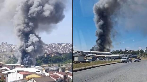 Arnavutköy'de fabrikada yangın
