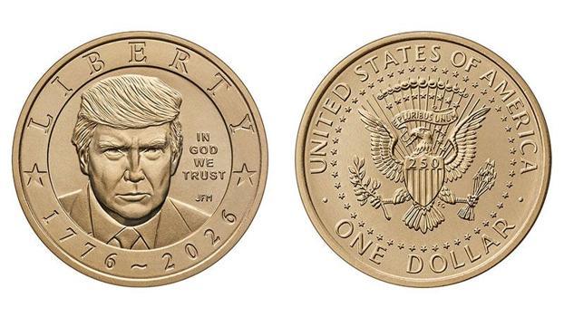 ABD'nin bağımsızlığının 250'nci yılına özel üzerinde Trump'ın yer aldığı altın para basılacak