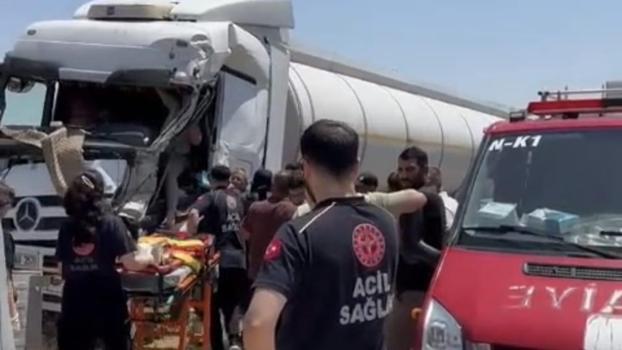 Mardin'de 3 tankerin karıştığı kazada 1 yaralı