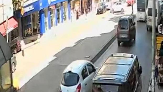 Gaziosmanpaşa'da cip iş yerine daldı; kaza kamerada