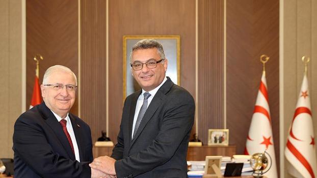 KKTC Cumhurbaşkanı Erhürman, Milli Savunma Bakanı Güler'i kabul etti