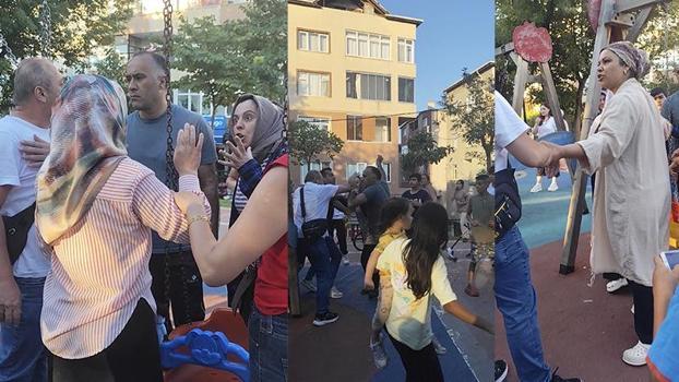 Kağıthane’de çocuk parkında kadınlar tartıştı, eşleri tekme ve yumrukla birbirine saldırdı