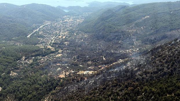 Muğla'daki orman yangını kontrol altına alındı; 350 hektar alan zarar gördü (3)