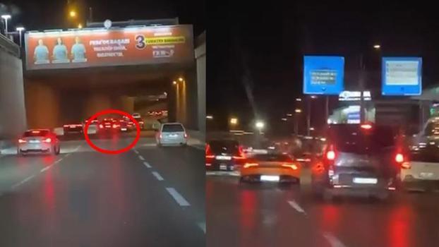 Makas atarak ilerleyen lüks otomobil, baÅŸka bir araca çarpıp kaçtı; o anlar kamerada