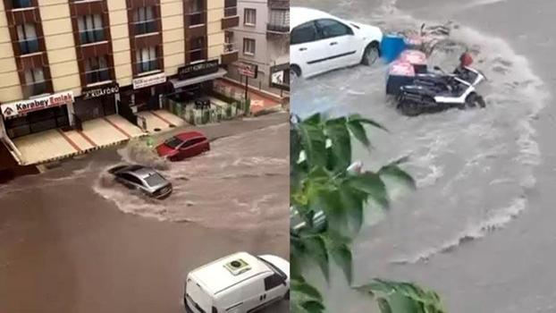Ankara'da sağanak sele neden oldu; araçlar sürüklendi