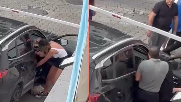 Kadıköy'de iki kadın arasındaki saç saça kavga kamerada