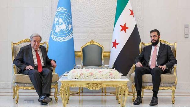 Suriye Cumhurbaşkanı Şara, BM Genel Sekreteri Guterres ile bir araya geldi