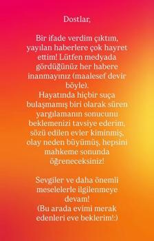 Adli kontrol şartı ile serbest kalan Ezel Akay: Medyada gördüğünüz her habere inanmayınız