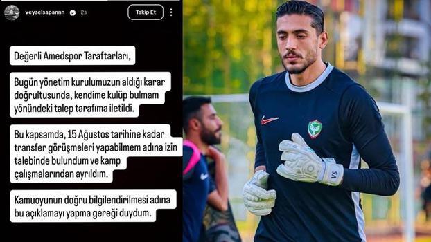 Amed Sportif Faaliyetler’de kaleci Veysel Sapan, kamptan ayrıldı