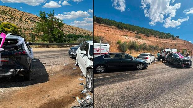 Malatya'da düğün konvoyunda zincirleme kaza; 4 yaralı
