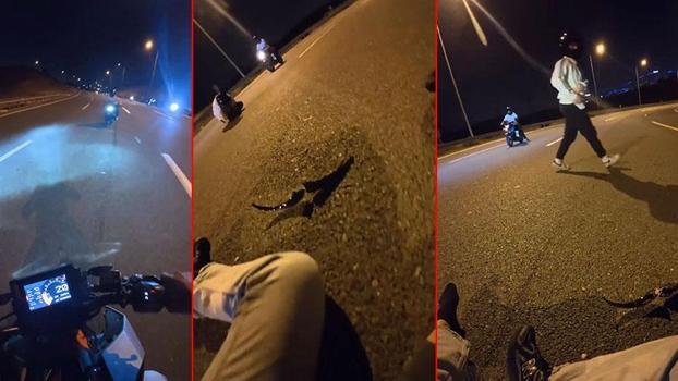 Sultangazi’de 2 motosikletin kafa kafaya çarpıştığı kaza kamerada