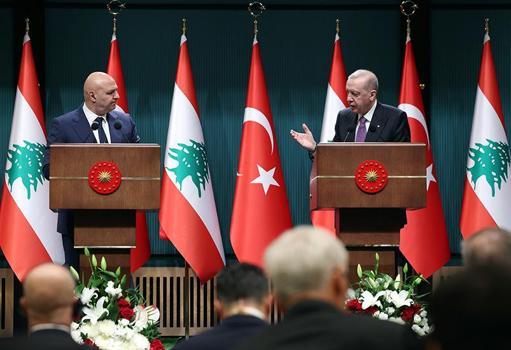 Cumhurbaşkanı Erdoğan, Lübnan Cumhurbaşkanı Avn'ı resmi törenle karşıladı (2)