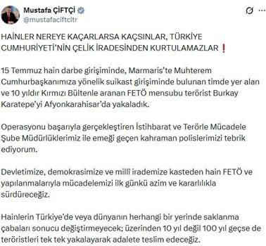 Bakan Çiftçi: FETÖ ile mücadelemizi ilk günkü azimle sürdüreceğiz